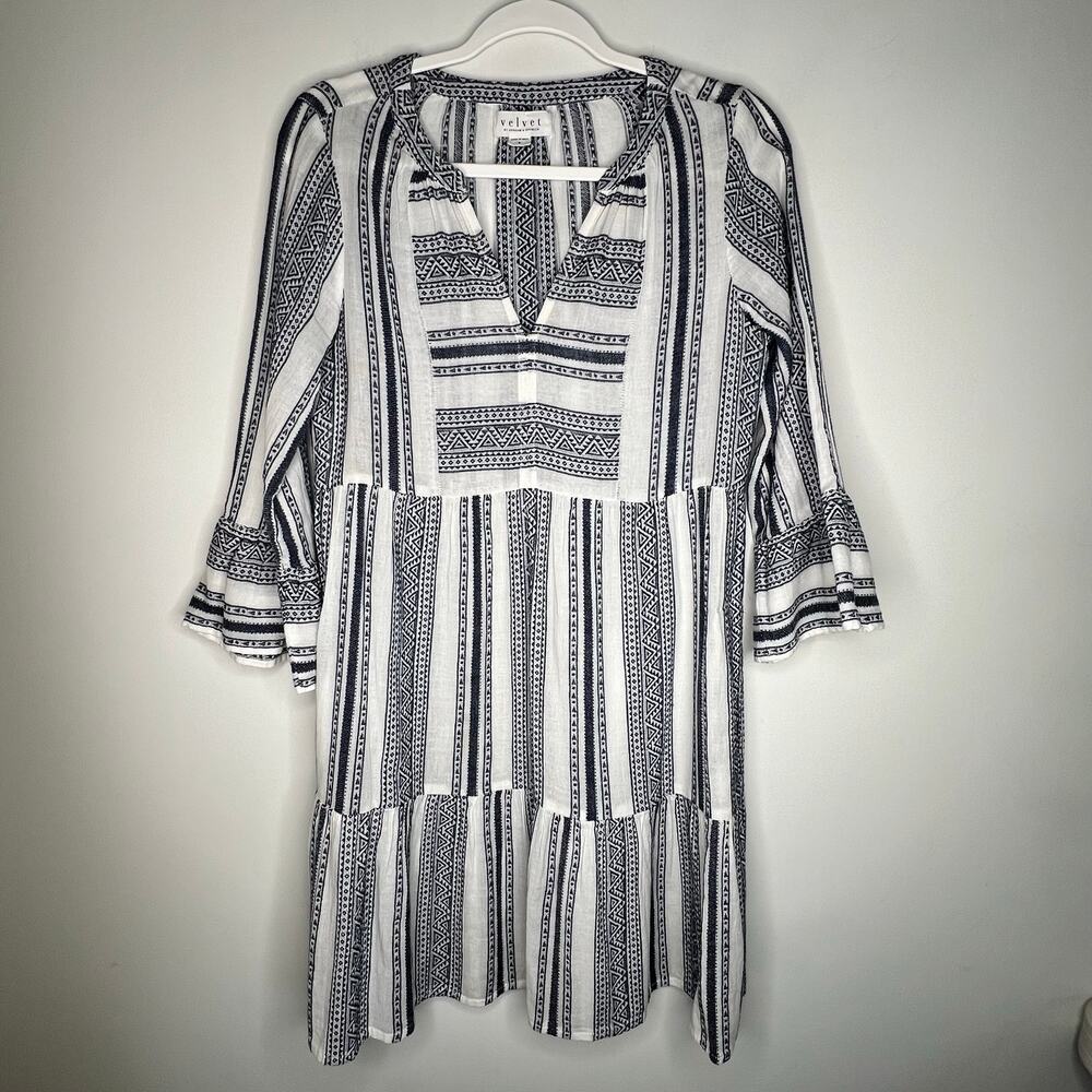 Velvet by Graham & Spencer Stripe Mini Dress Size Small - Picture 2 of 7